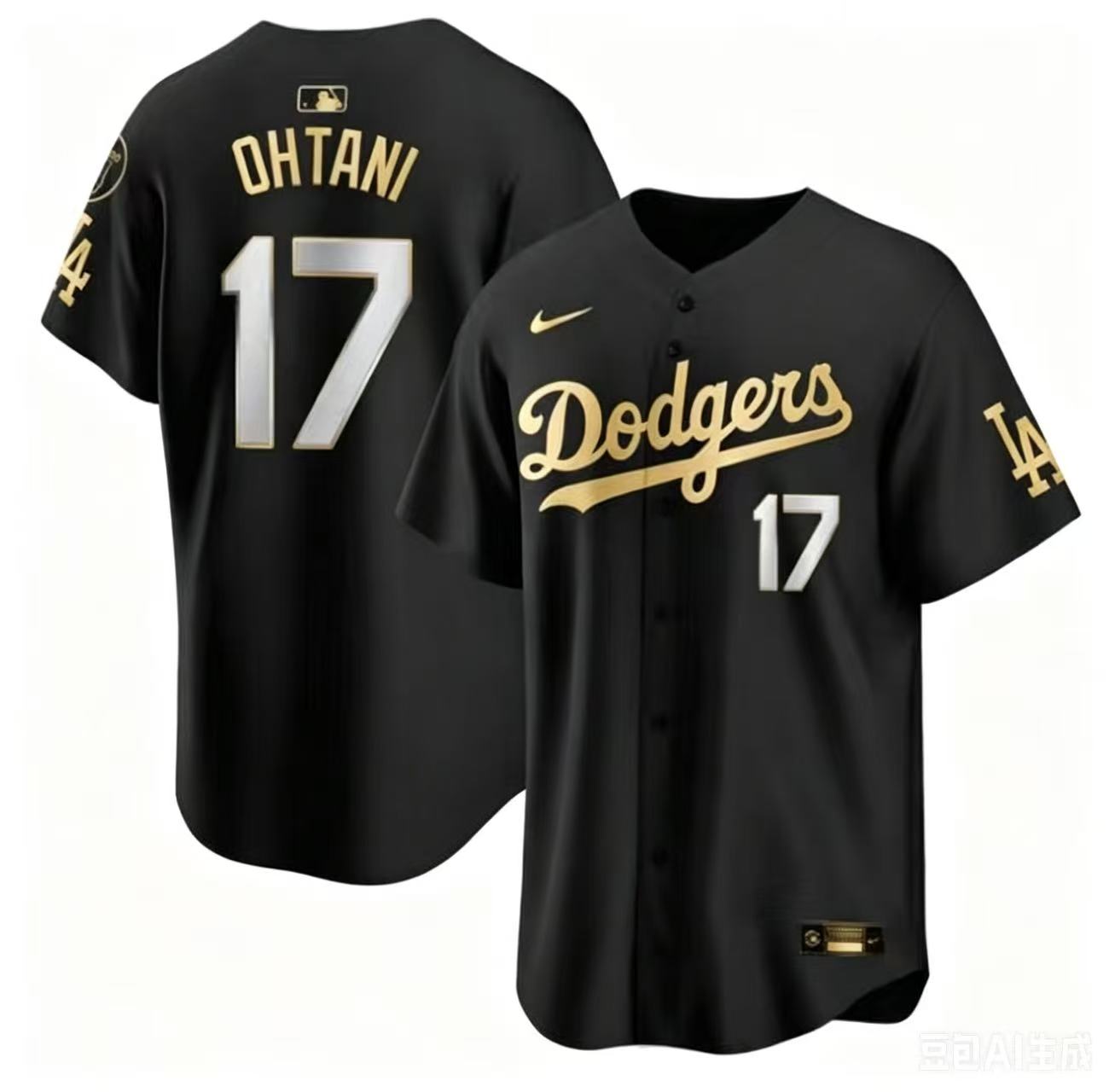 LAD Blk/Gold- Stitched Jerseys